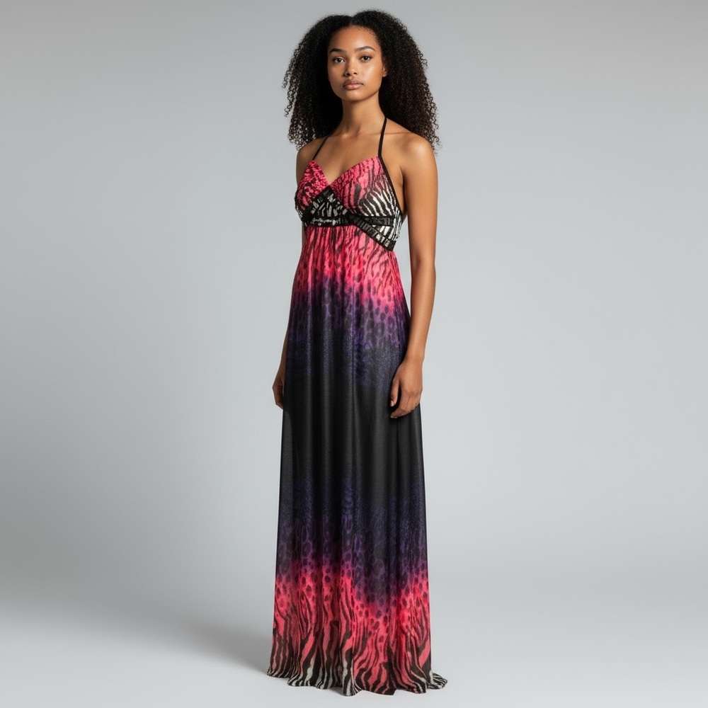 Bebe halter maxi dress
